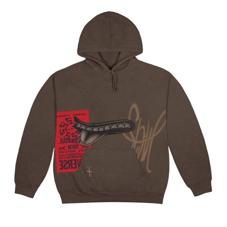 Cactus Jack by Travis Scott Grin Hoodie Brown