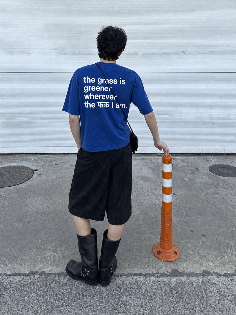 Forfksake Grass Is Greener T-Shirt Blue