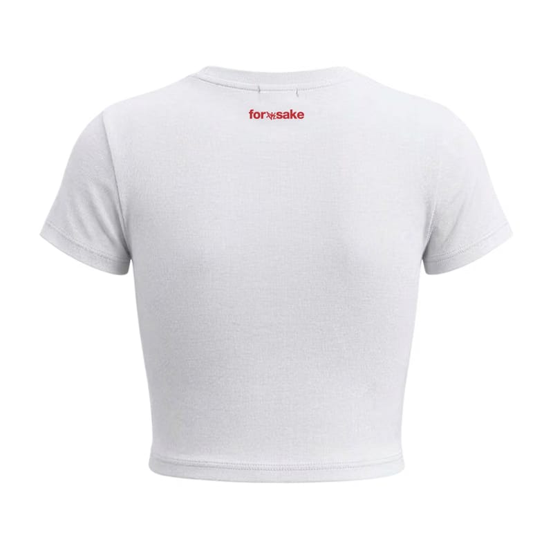 Forfksake Hot Girls Never Give Up Baby Tee White