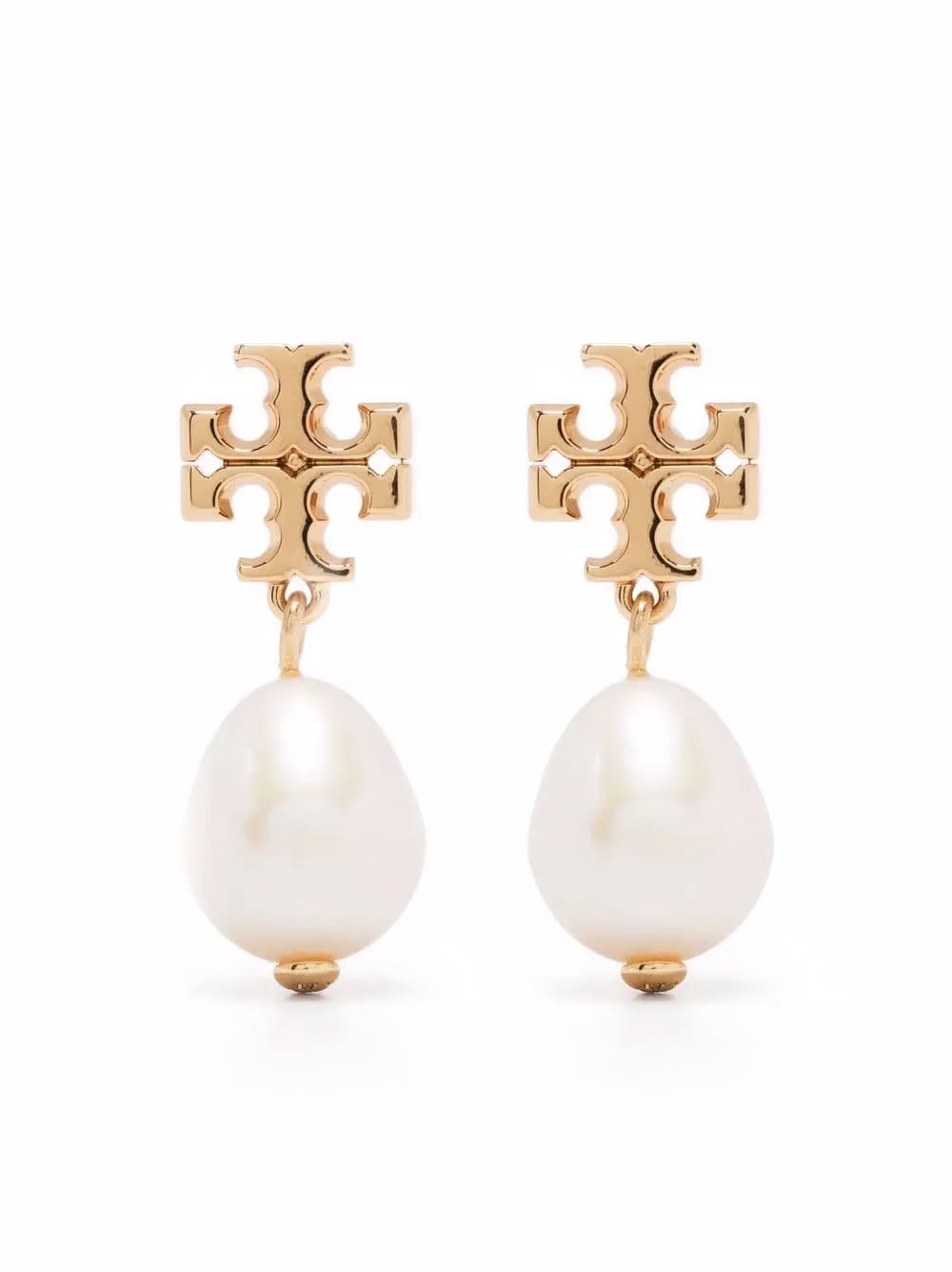 Kira pearl double hoop earrings