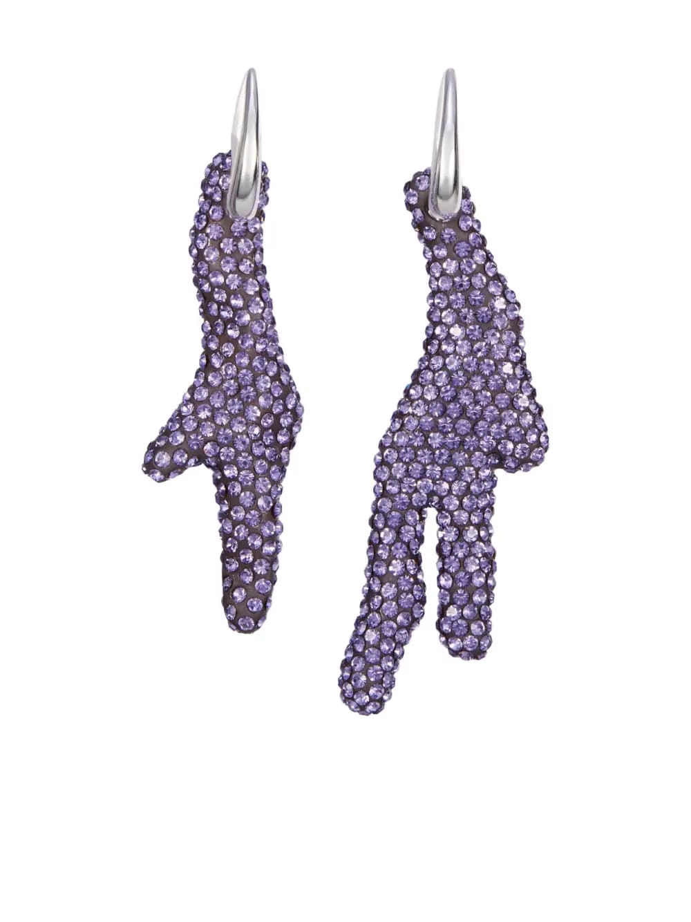 crystal-embellished hand earrings