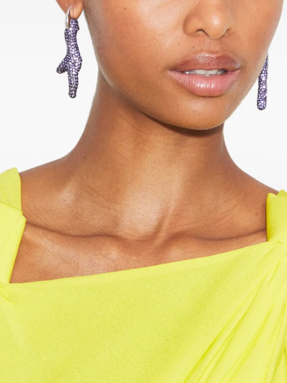 crystal-embellished hand earrings