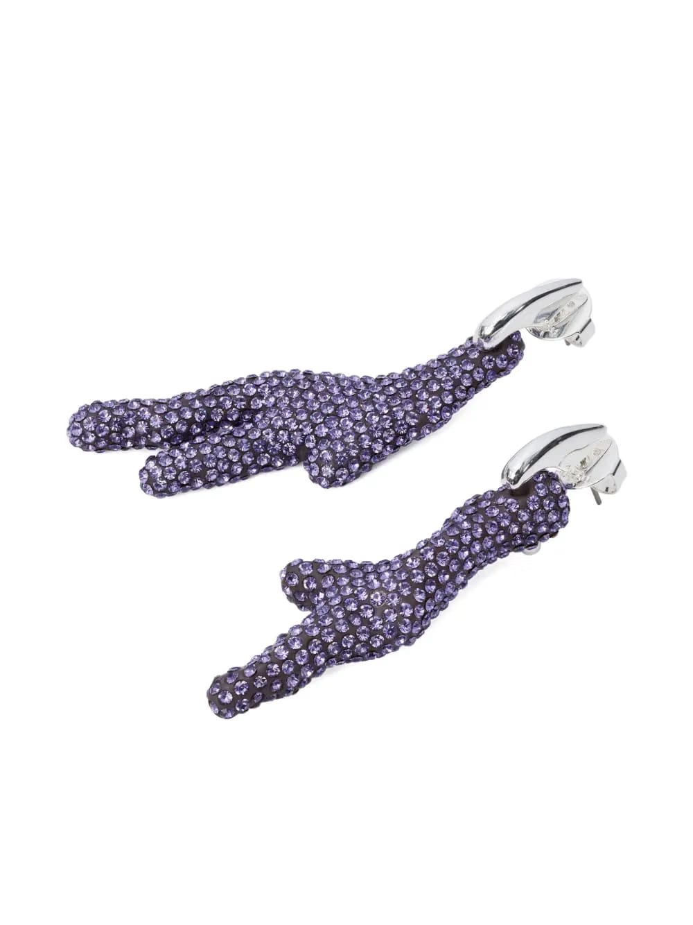crystal-embellished hand earrings