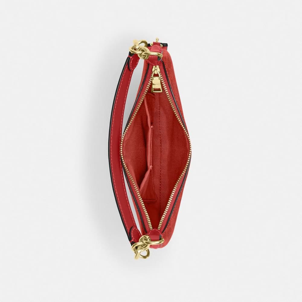 Coach Mini Payton Bag In Signature Canvas Gold Crimson