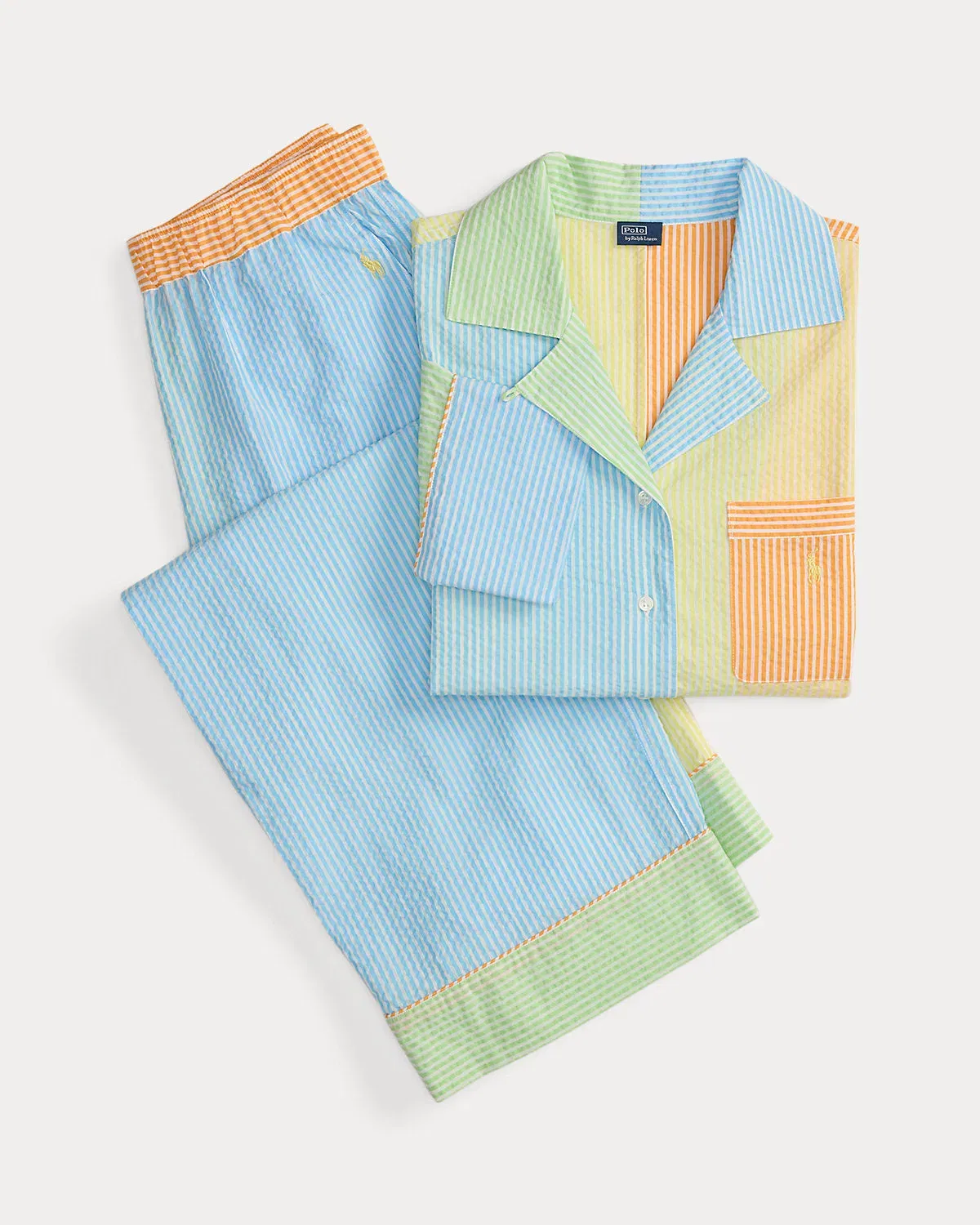 Ralph Lauren ColorBlocked Seersucker Pajama Set