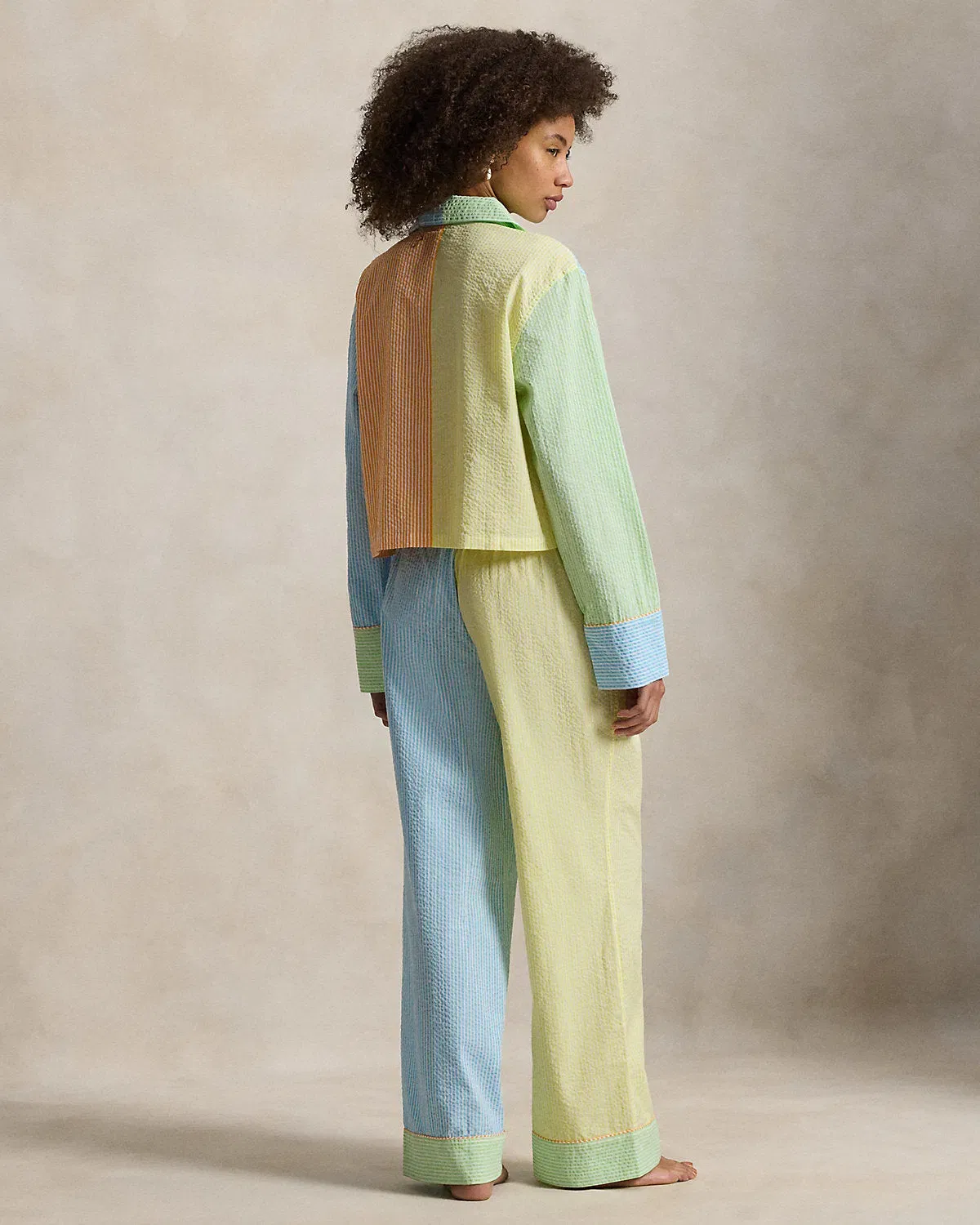 Ralph Lauren ColorBlocked Seersucker Pajama Set