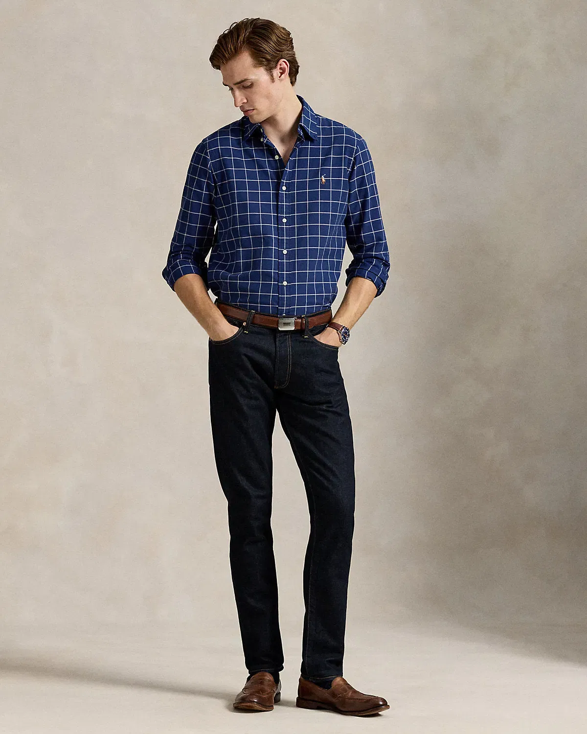 Ralph Lauren Classic Fit Windowpane Oxford Shirt