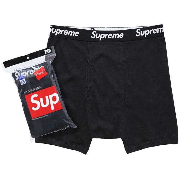 Supreme x Hanes Boxer Briefs (4 Pack) Black