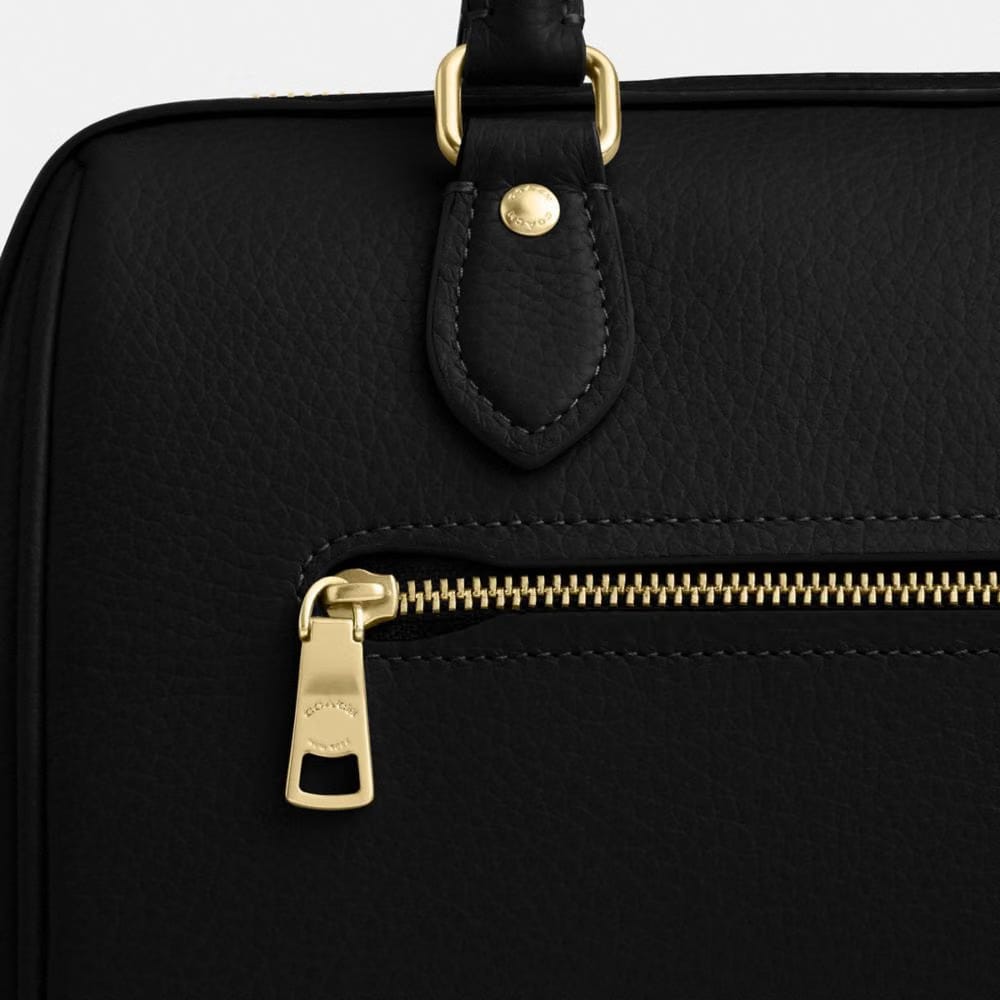Coach Rowan Satchel Bag in Gold Black
