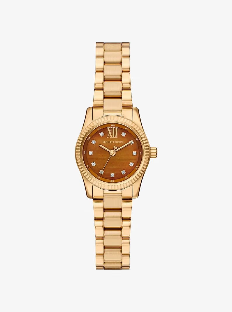 Michael Kors Petite Lexington Pav Gold-Tone Watch