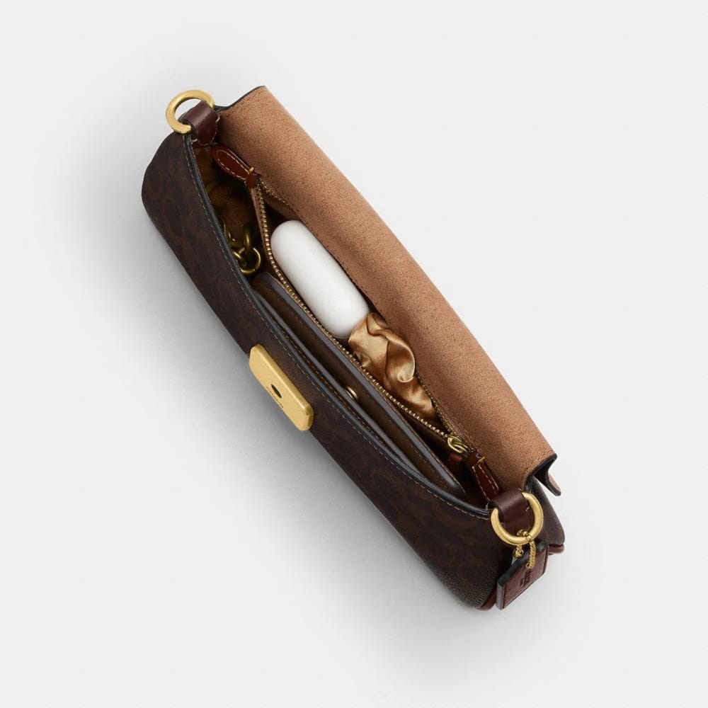 Coach Jet Shoulder Bag In Signature Canvas Brass Maple