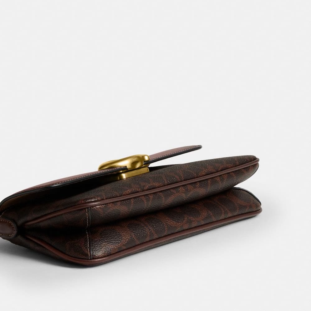 Coach Jet Shoulder Bag In Signature Canvas Brass Maple