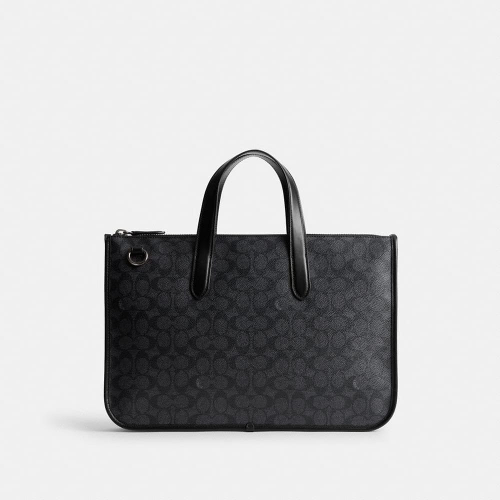 Coach Isaac Workbag In Signature Canvas Charcoal Signature