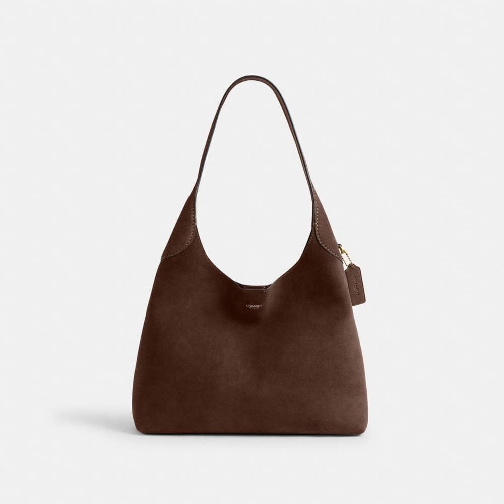 Coach Brooklyn Shoulder Bag 34 Brass Dark Chocolate