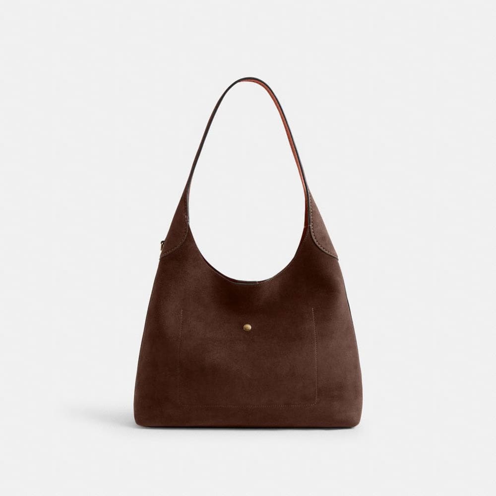 Coach Brooklyn Shoulder Bag 34 Brass Dark Chocolate
