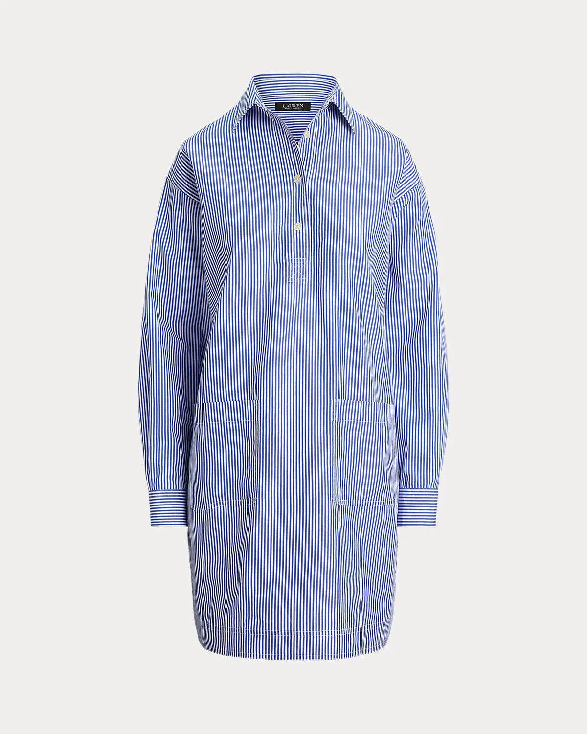Ralph Lauren Striped Cotton Broadcloth Shirtdress