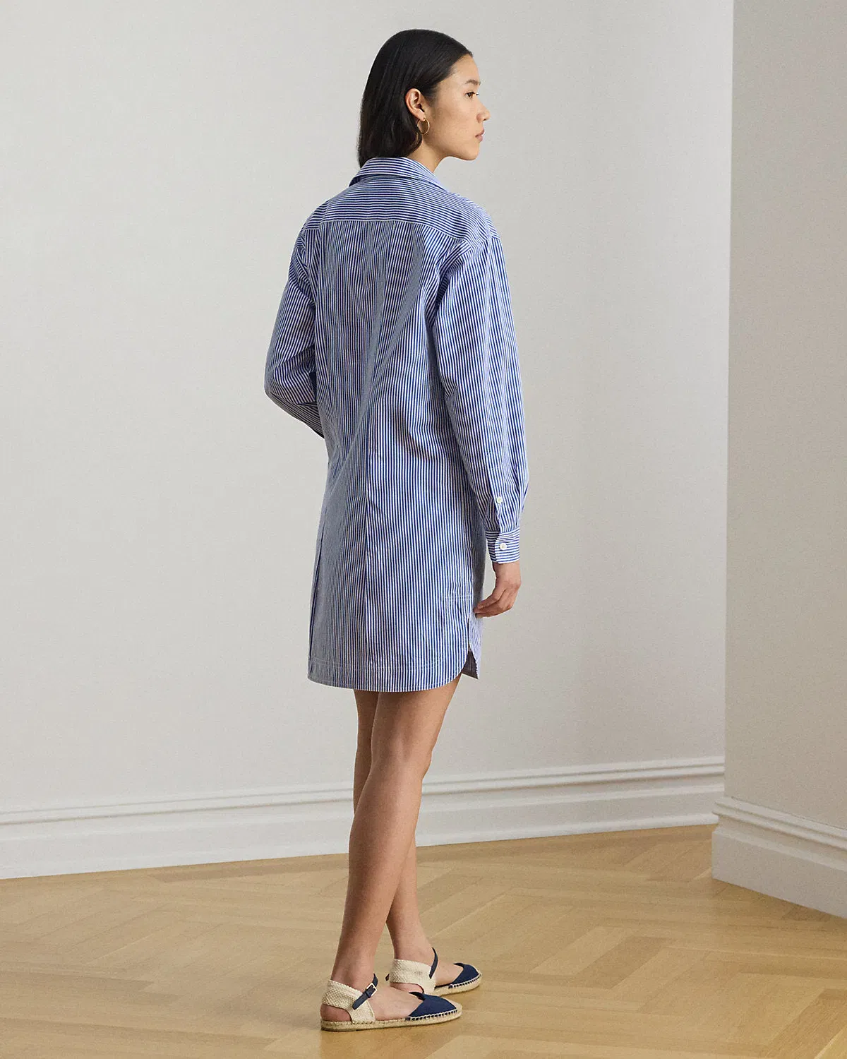Ralph Lauren Striped Cotton Broadcloth Shirtdress