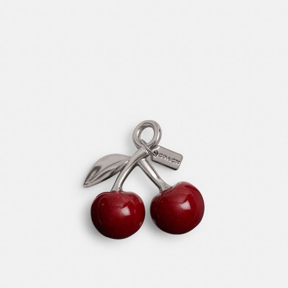 Coach Small Cherry Shoe Charm Silver Red