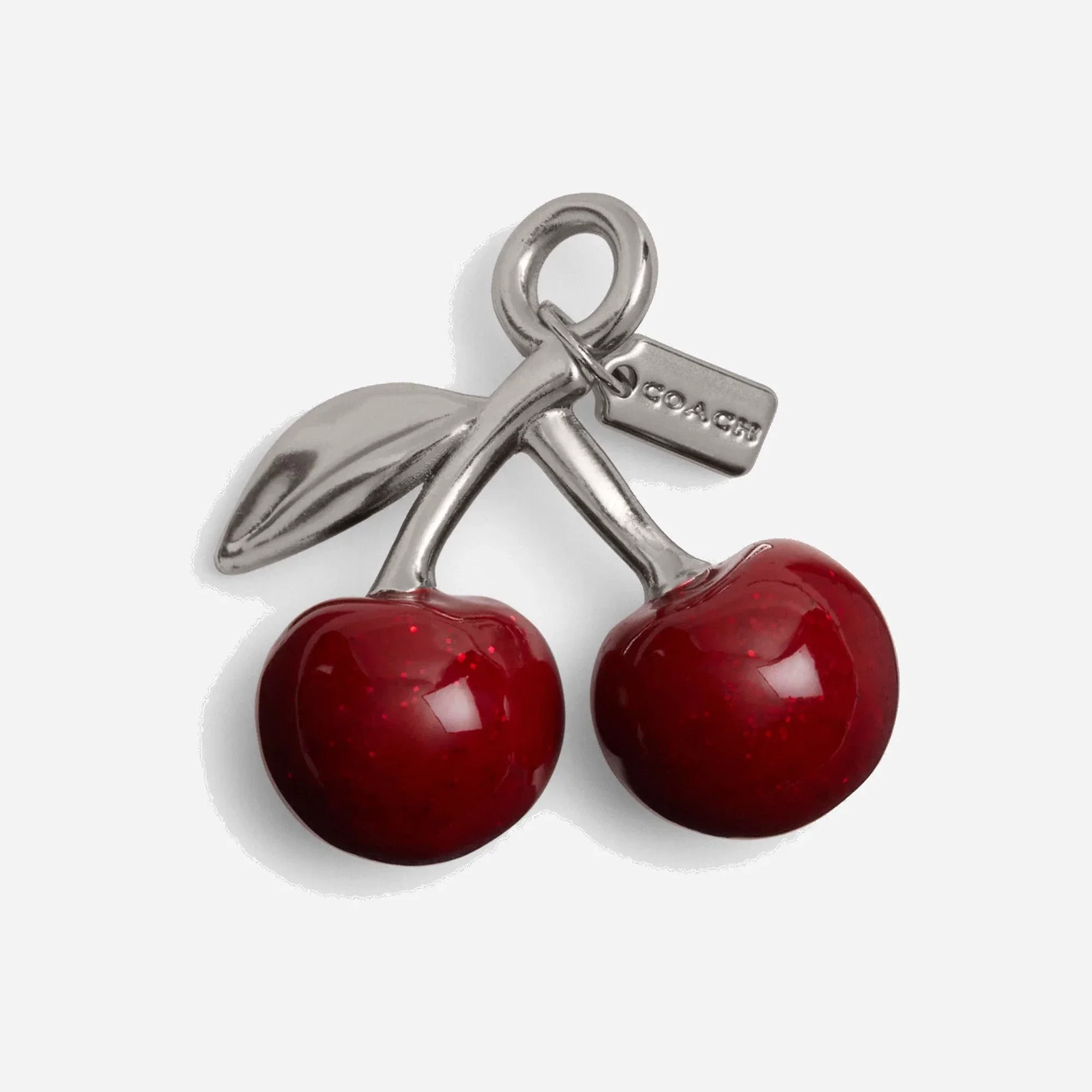 Coach Small Cherry Shoe Charm Silver Red