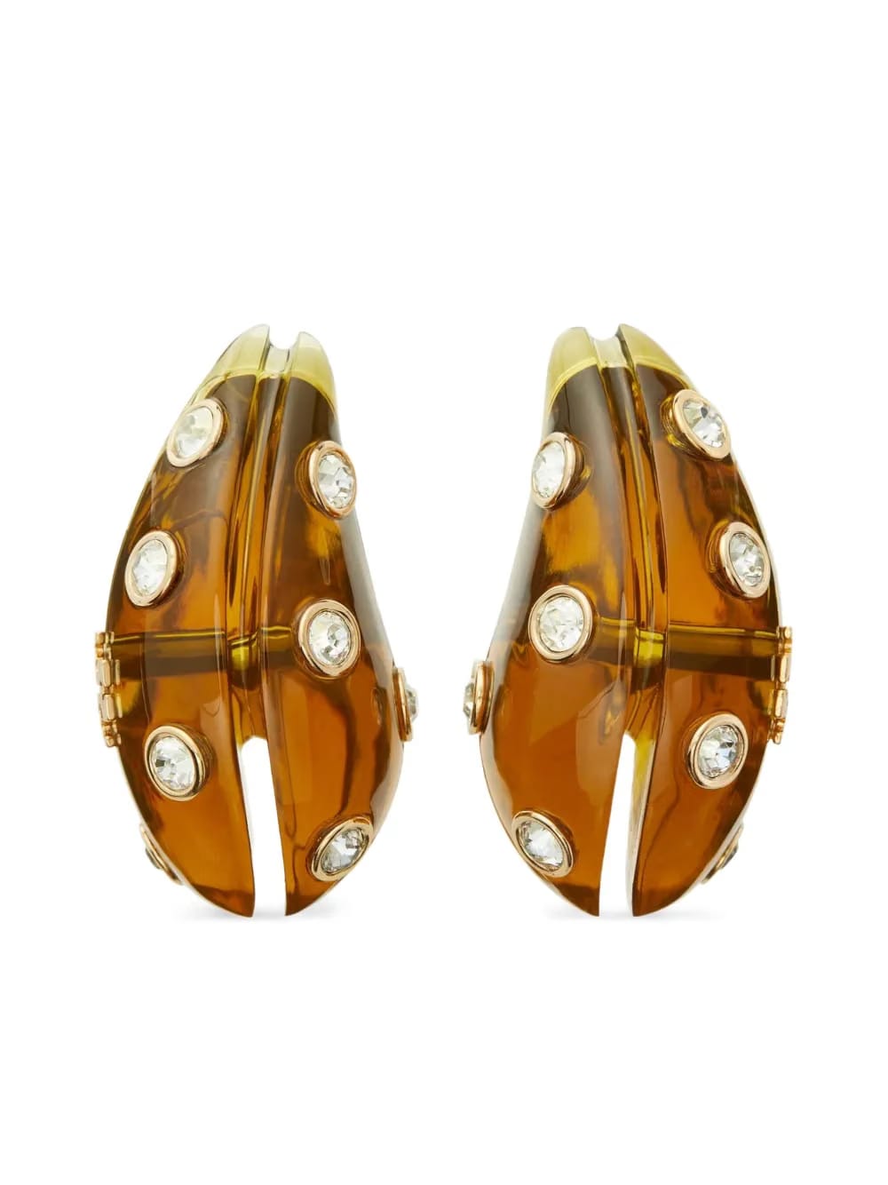 crystal-embellished wave earrings