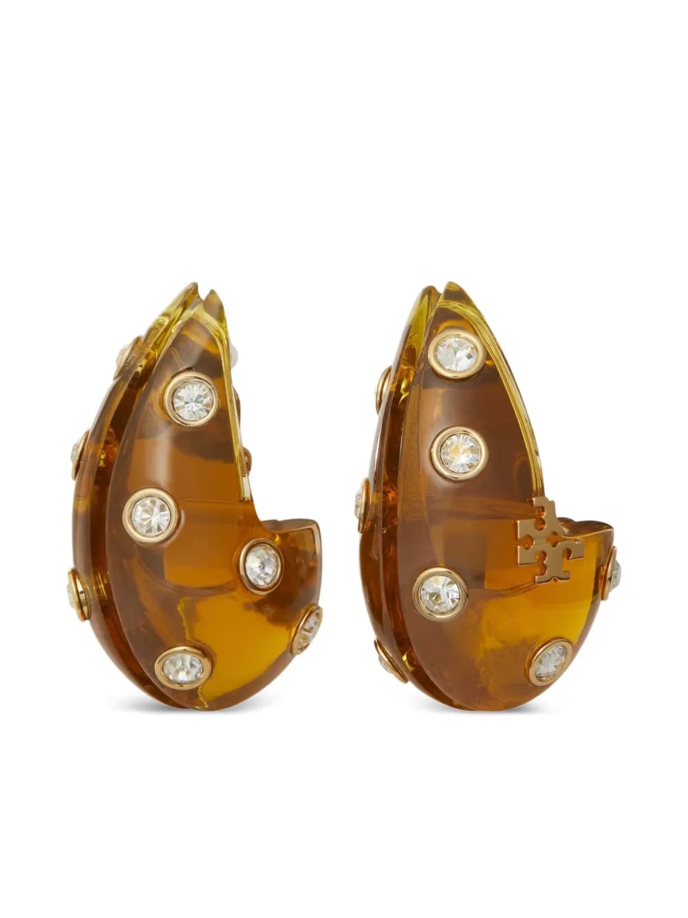 crystal-embellished wave earrings
