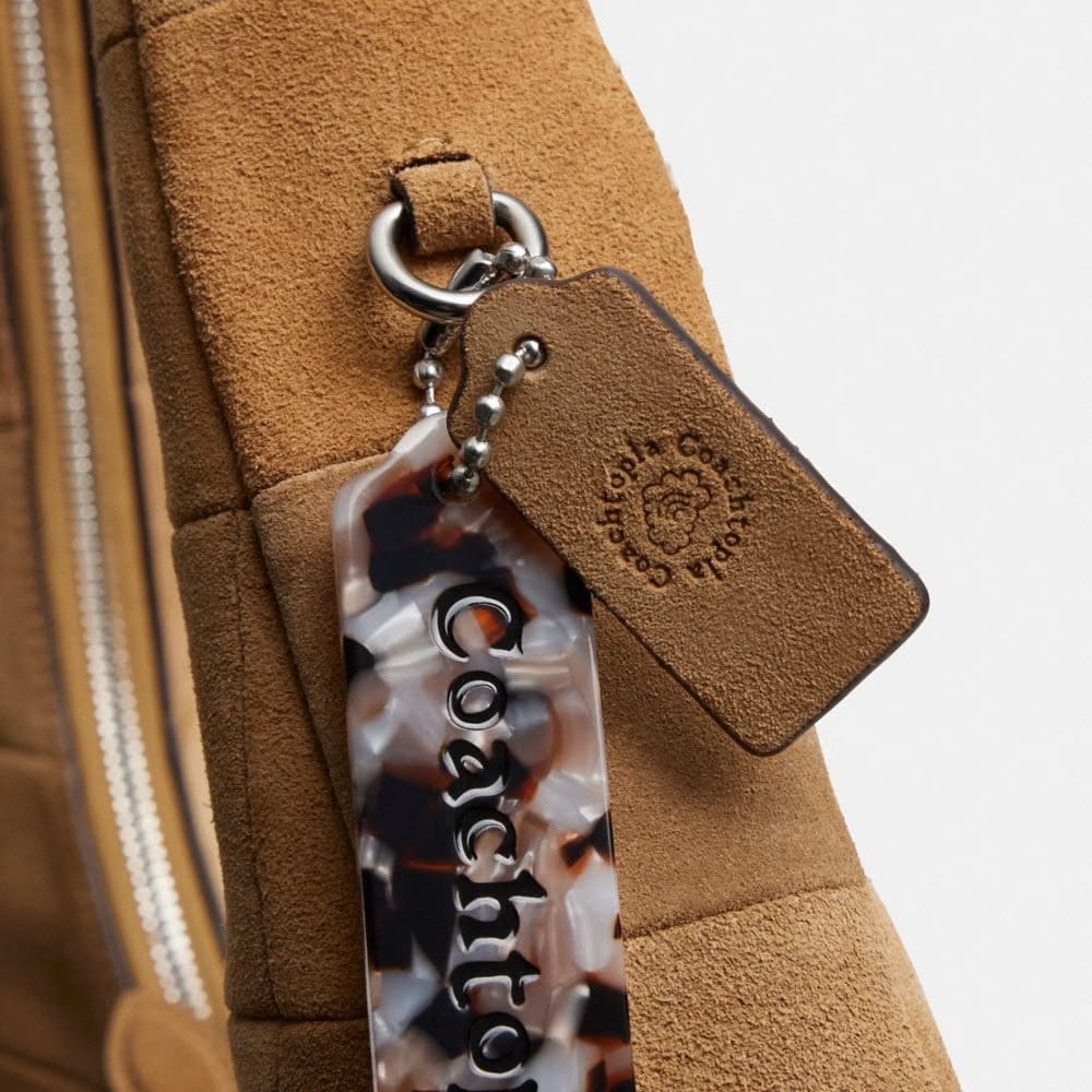 Coach Alter/Ego Large Crescent Shoulder Bag In Upcrafted Suede in Sand Suede