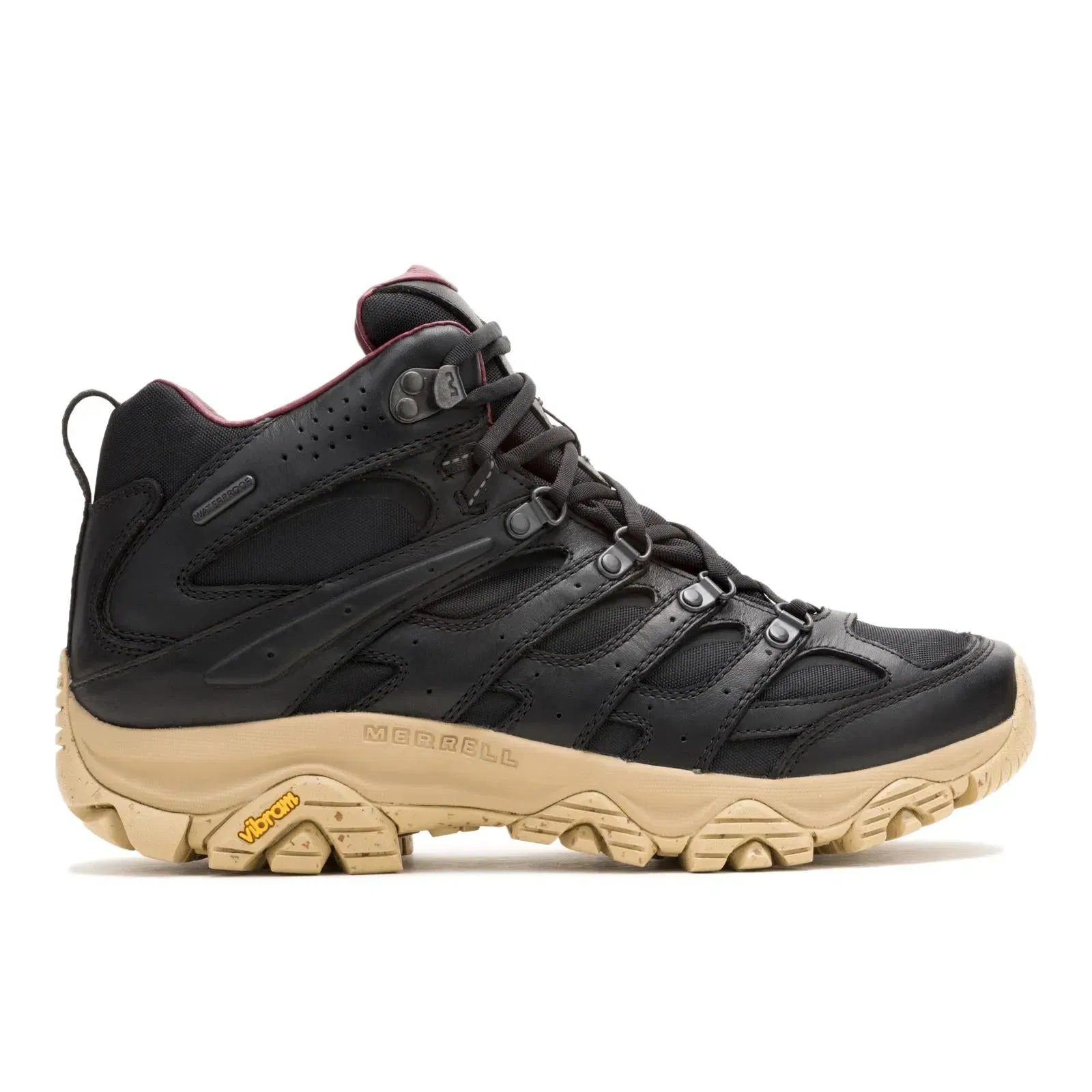 Merrell Men's Moab 3 Luxe Leather Mid Waterproof Black/Tan