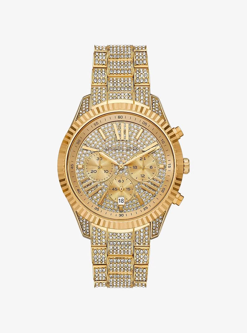 Michael Kors Oversized Lexington Pav Gold-Tone Watch