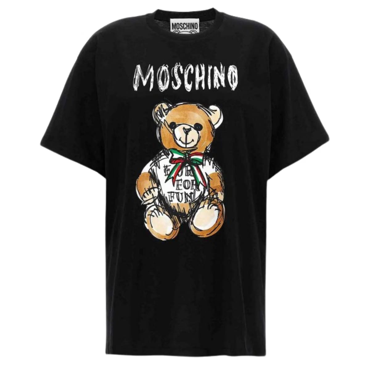Moschino Cotton Crew Neck Teddy Bear Print