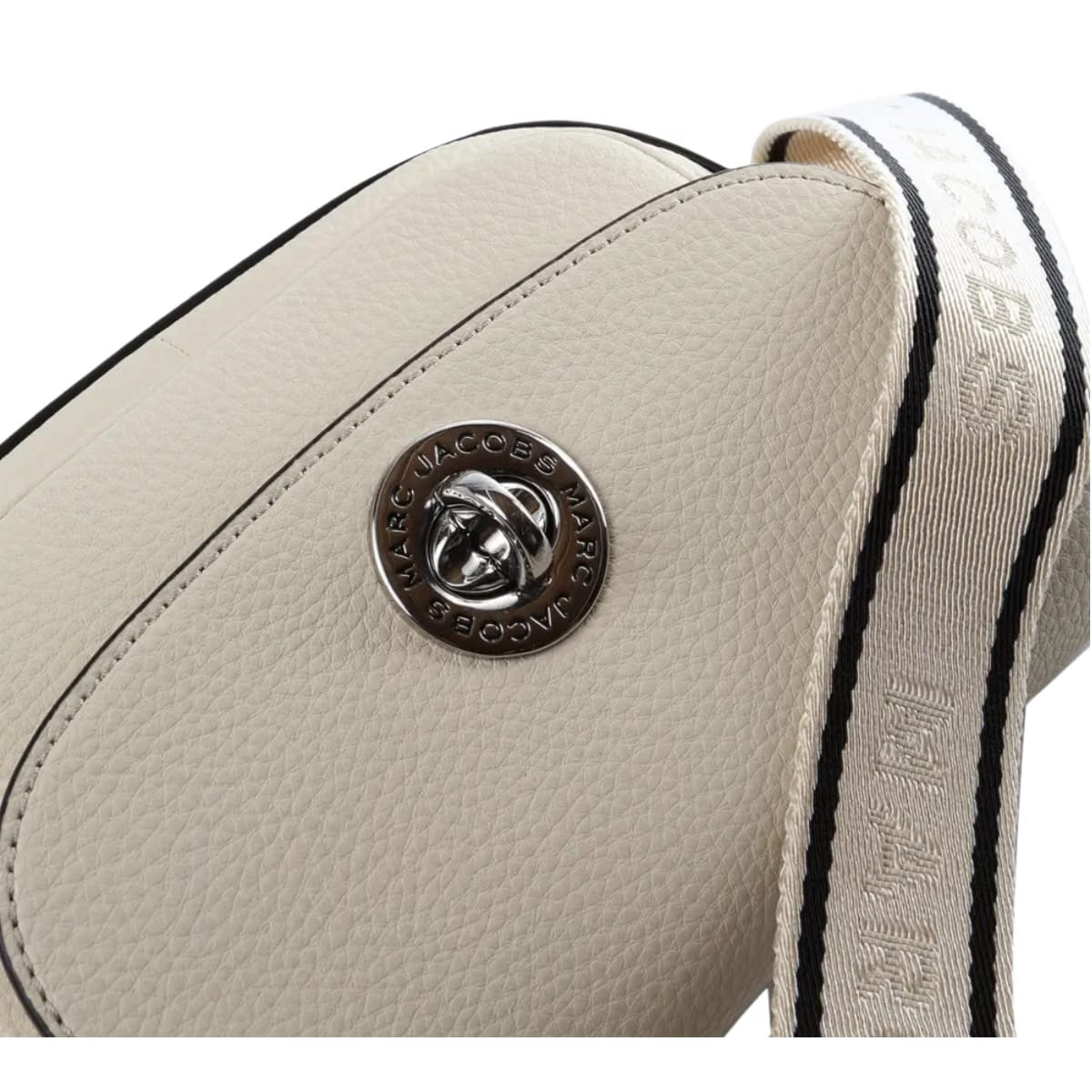 Marc Jacobs turnlock logo-strap shoulder light beige bag
