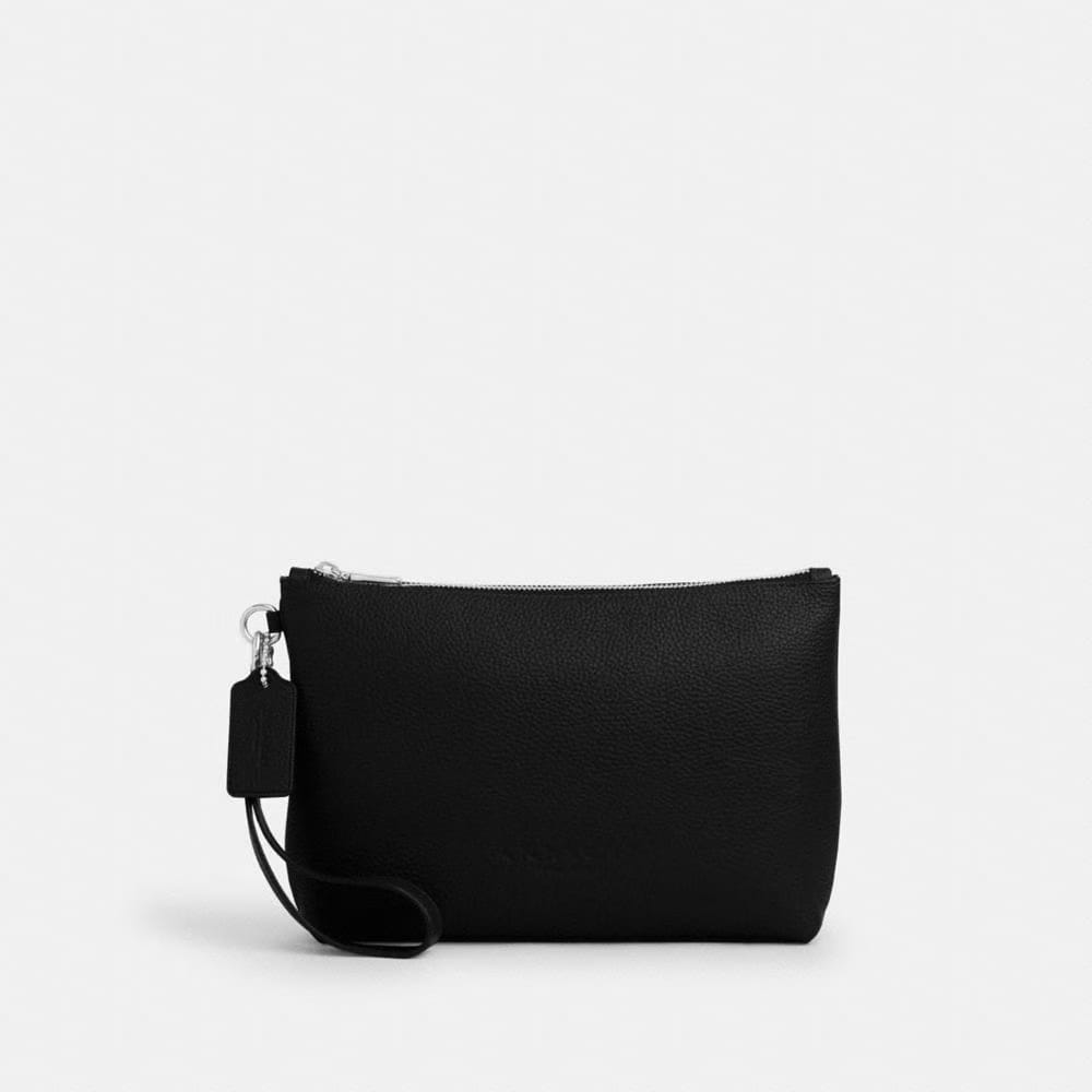 Coach Pouch Silver Black