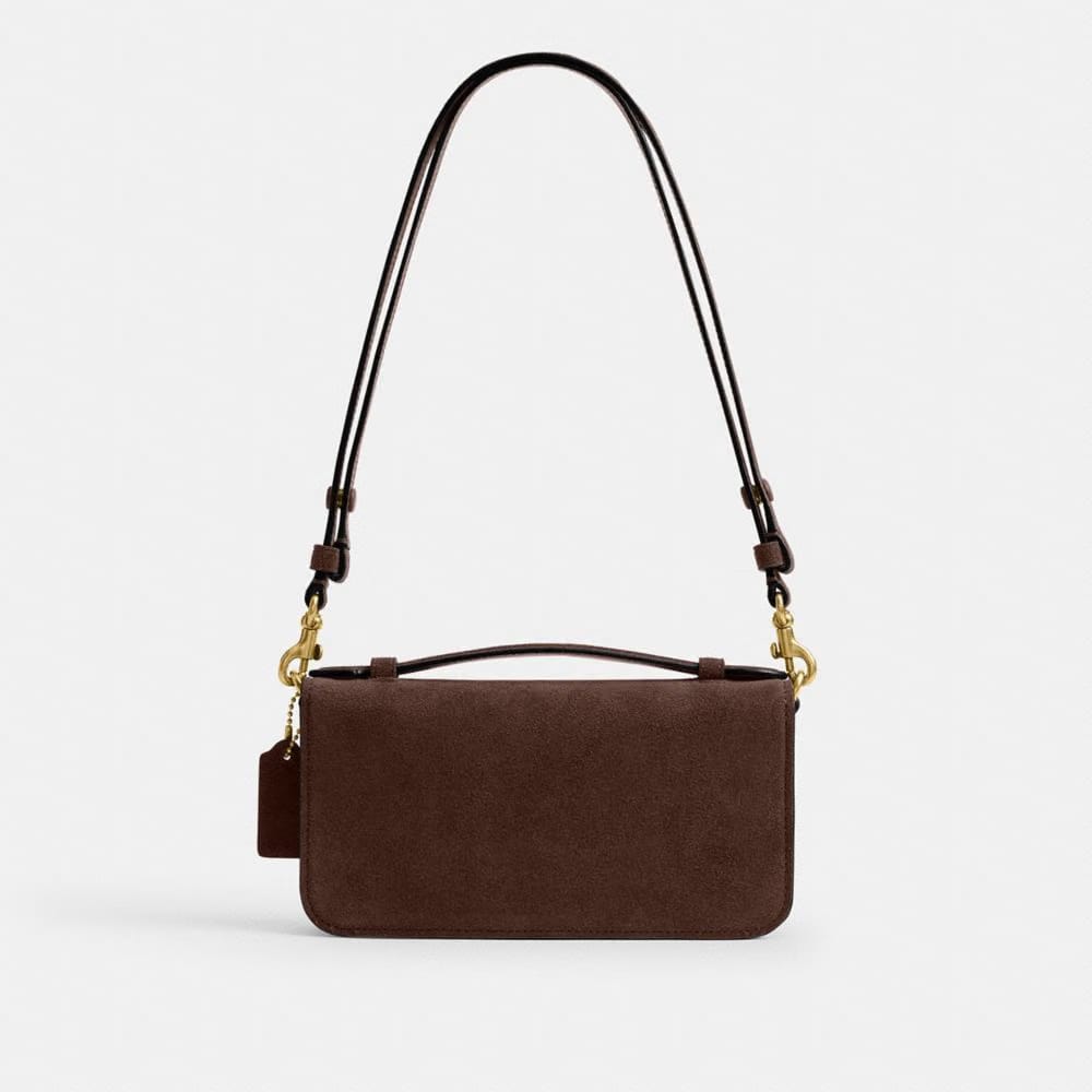 Coach Elora Top Handle Crossbody Bag Brass Dark Chocolate