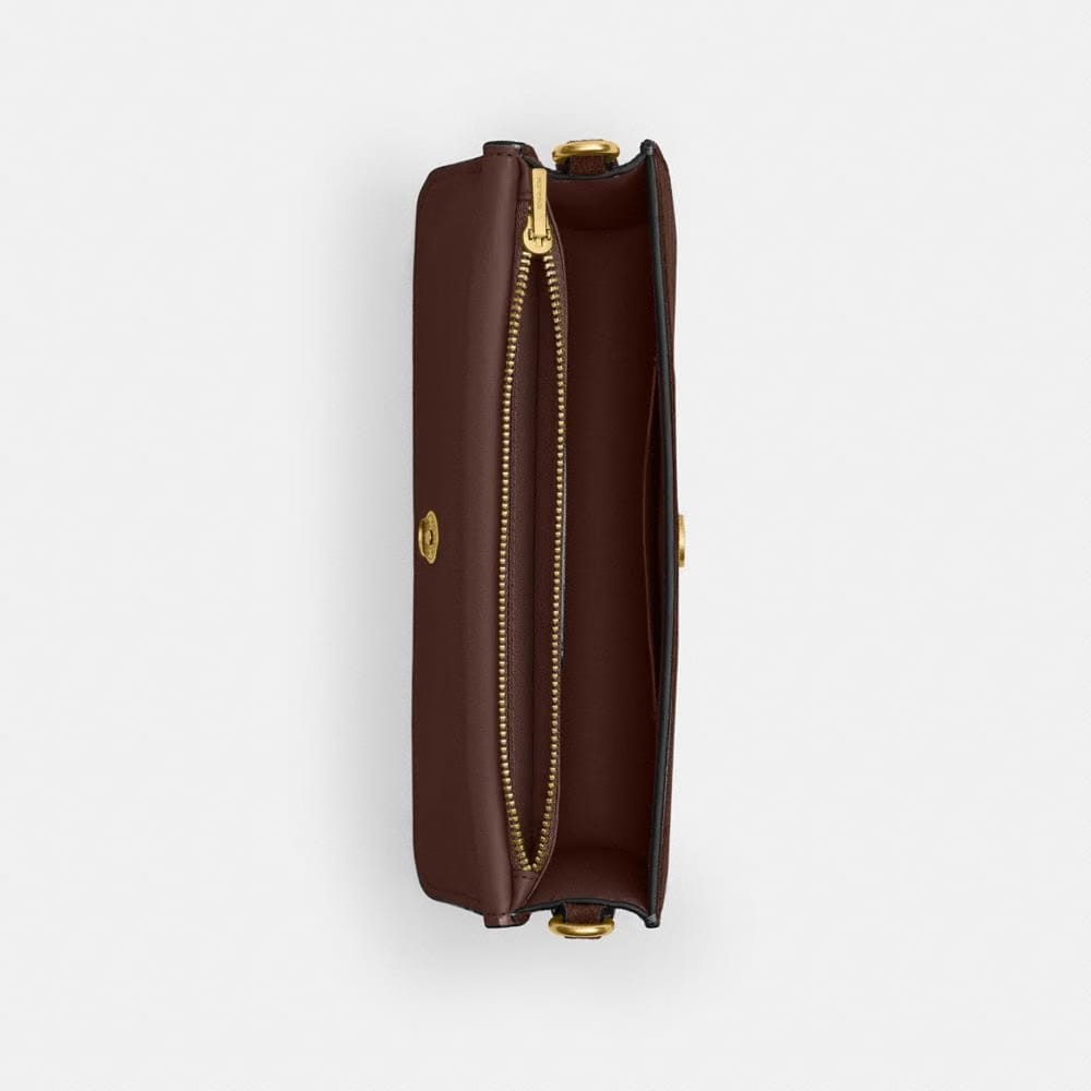 Coach Elora Top Handle Crossbody Bag Brass Dark Chocolate