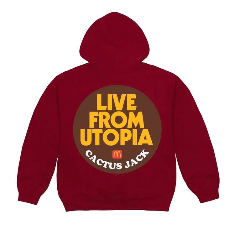 Cactus Jack by Travis Scott x McDonald's Live From Utopia Sticker Hoodie Cardinal