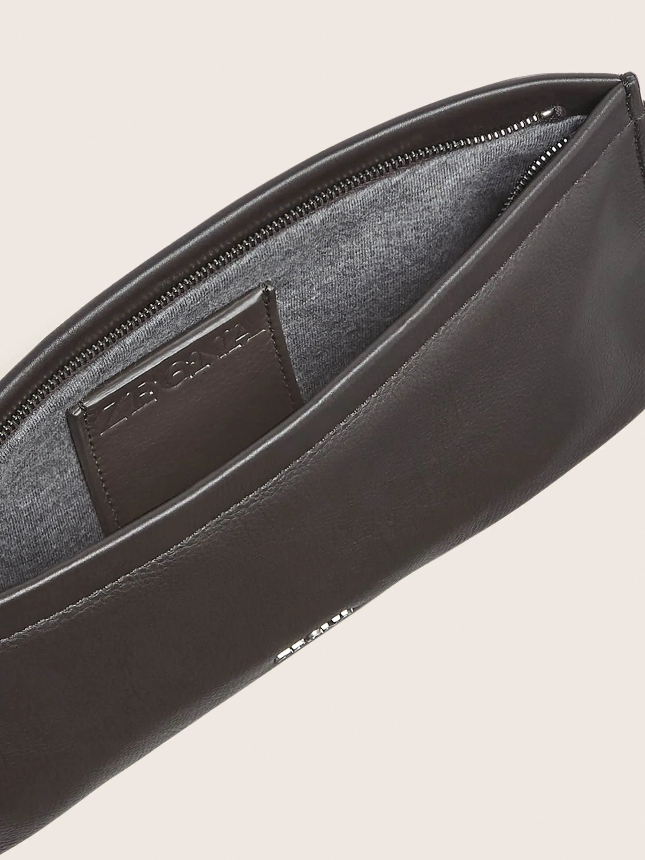 Zegna Dark Brown Secondskin Clutch