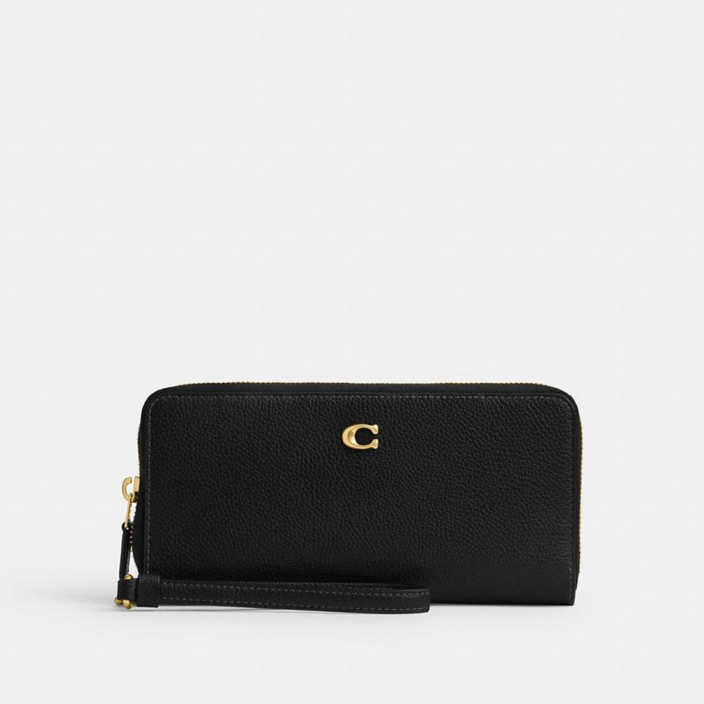 Coach Essential Continental Wallet Brass Black