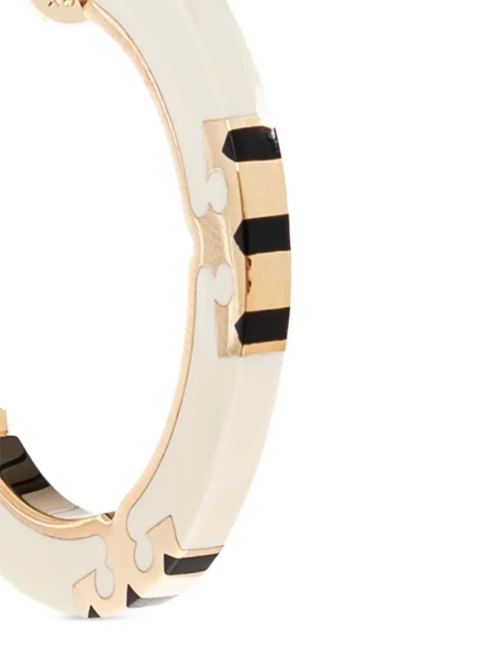 logo-plaque hoop earrings