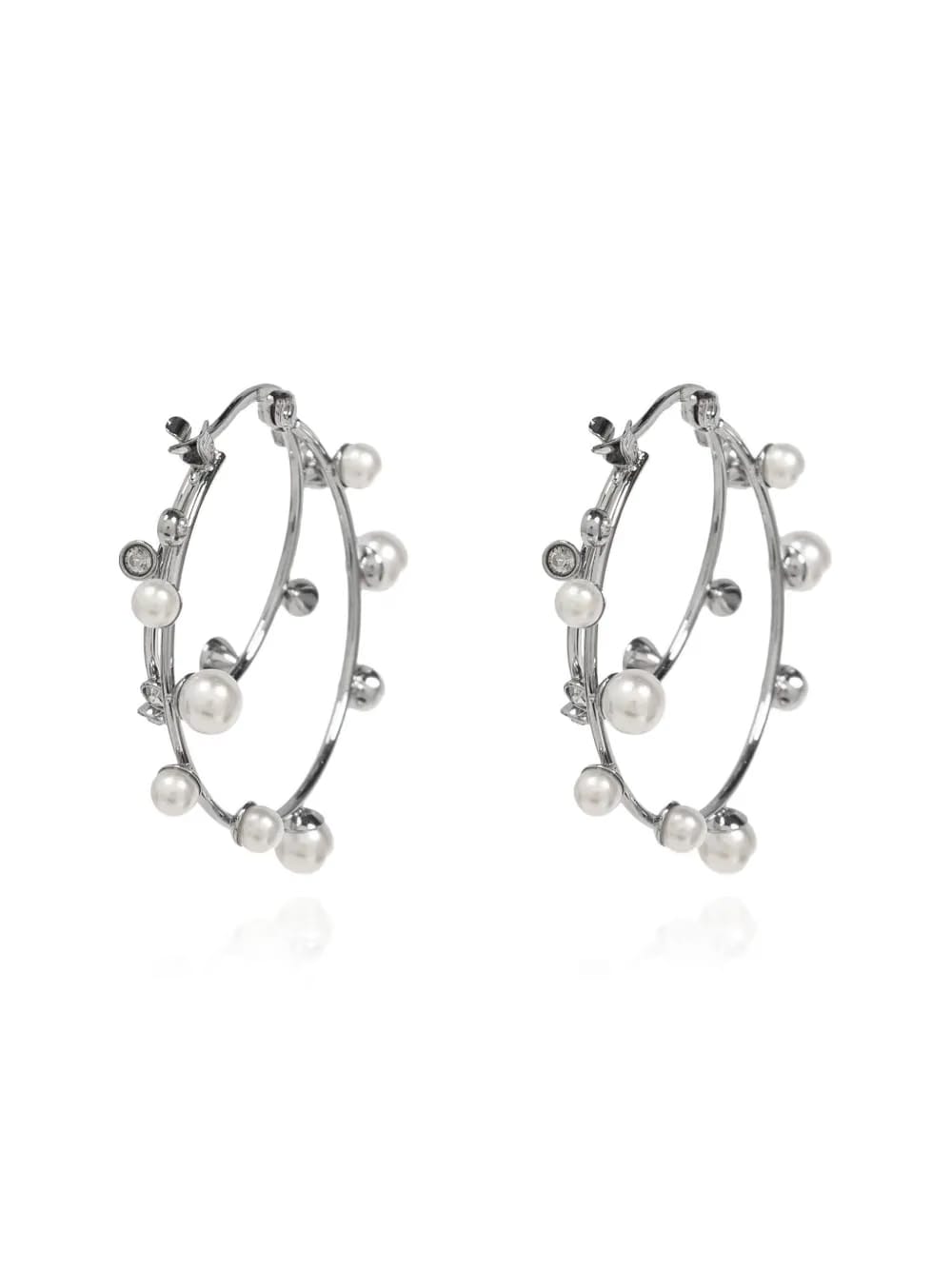 pearl-embellished hoop earrings