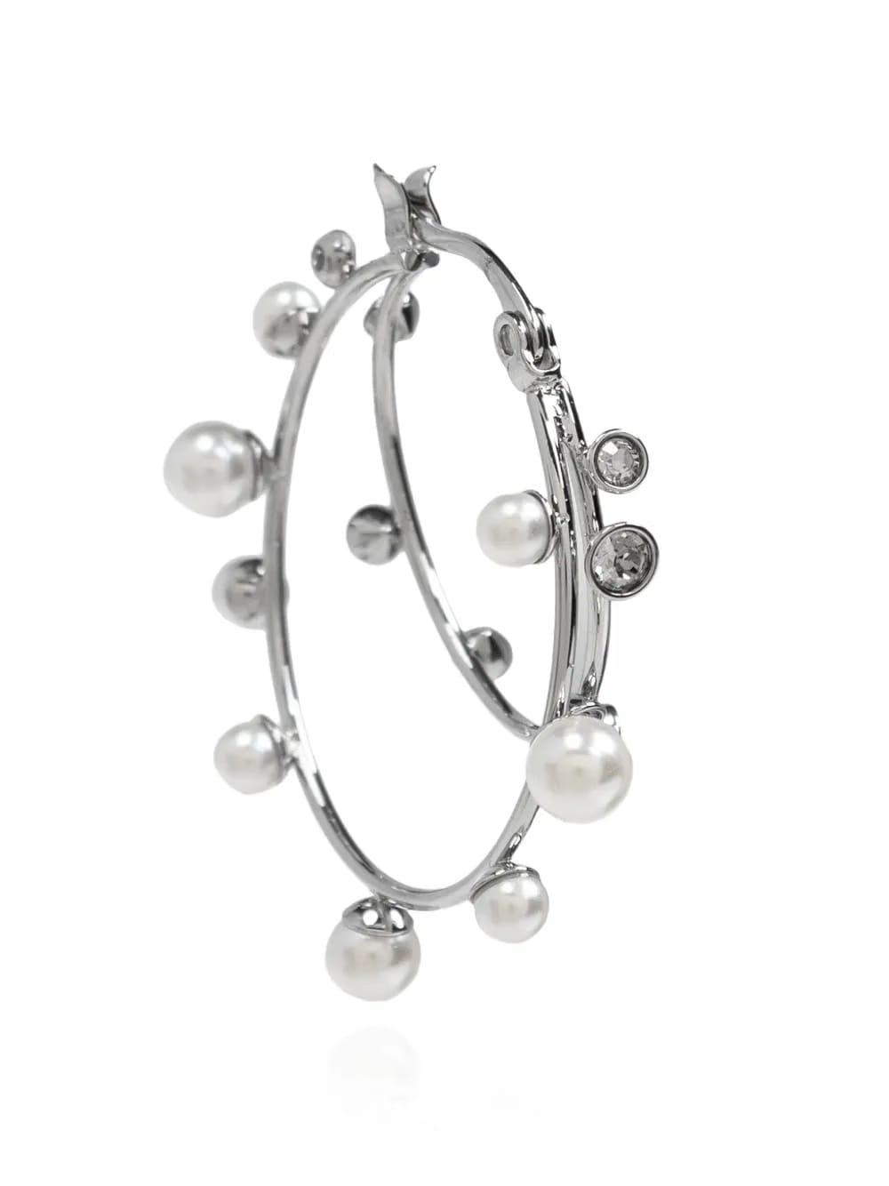 pearl-embellished hoop earrings