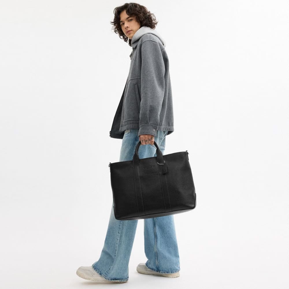 Coach Grayson Tote Bag Silver Black