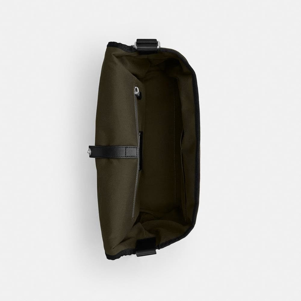 Coach Lane Messenger In Signature Nylon Dark Moss
