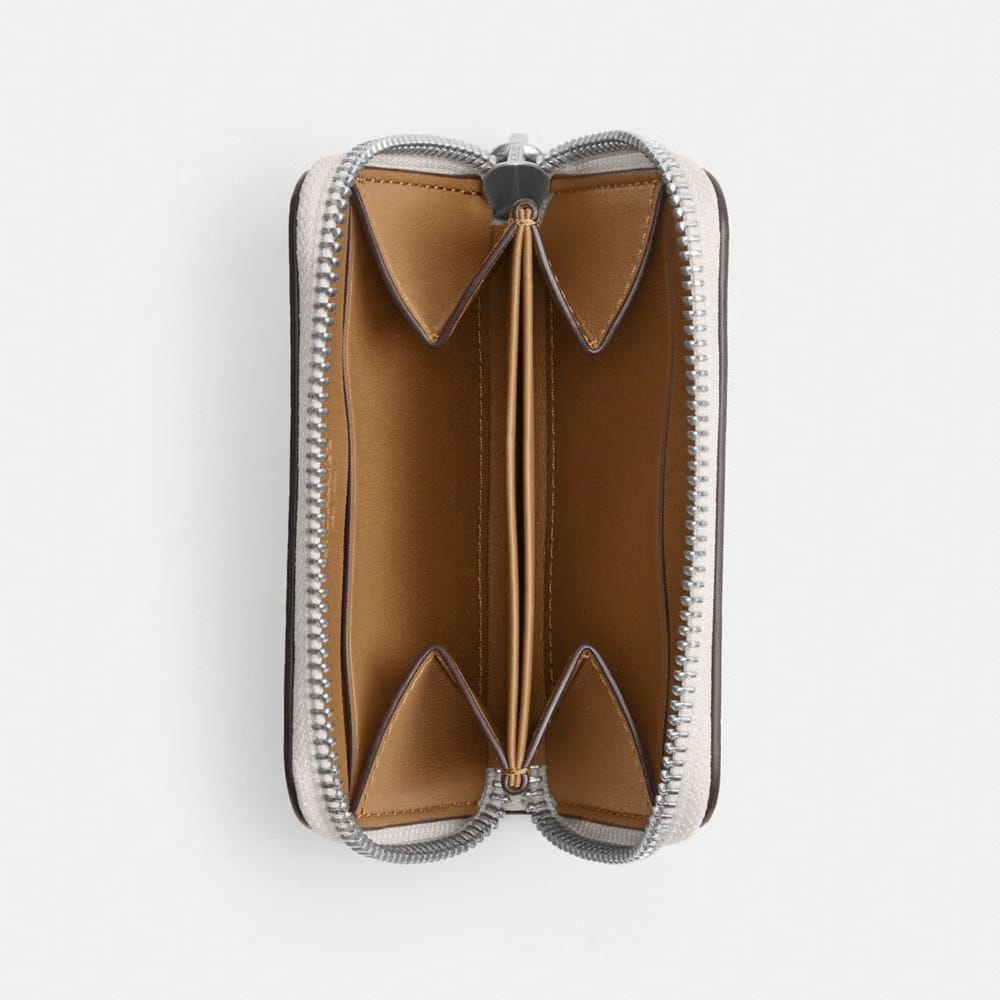 Coach Small Zip Around Card Case Chalk