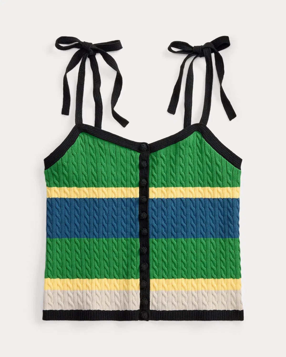 Ralph Lauren ColorBlocked CableKnit Tank Top