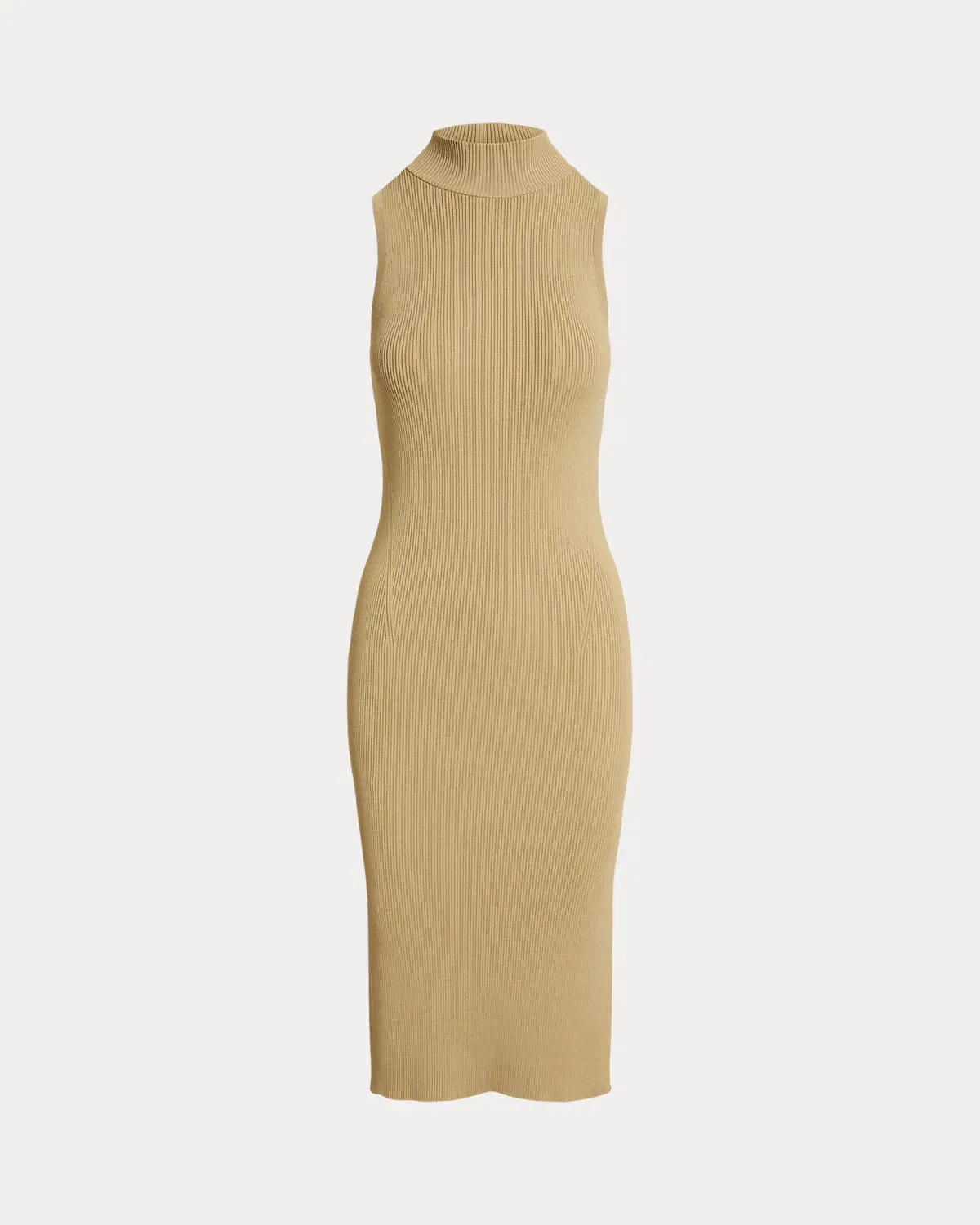 Ralph Lauren Ribbed Sleeveless Mockneck Sweater Dress