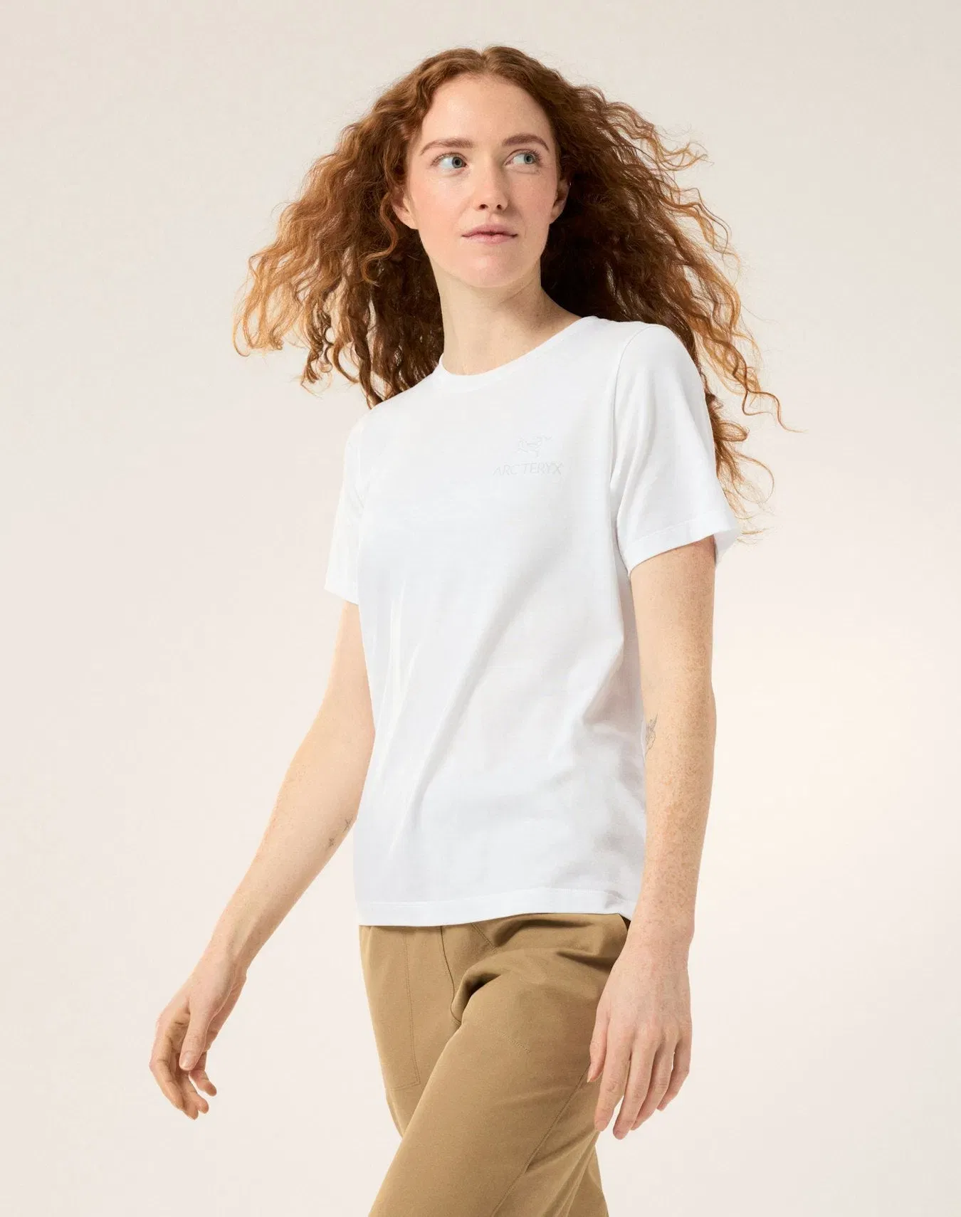 Arc'teryx Kragg SL Cotton Emblem Crew Shirt SS Women's White Light