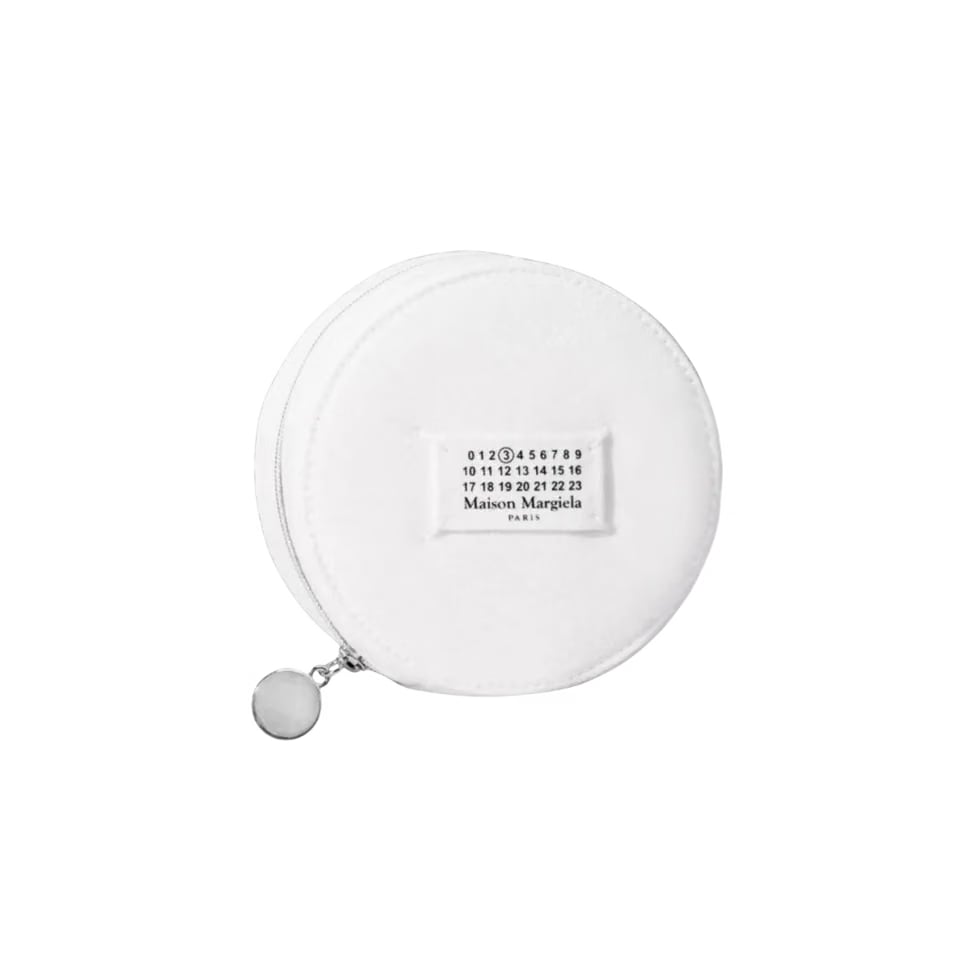 Maison Margiela White Cotton Round Cosmetics Bag