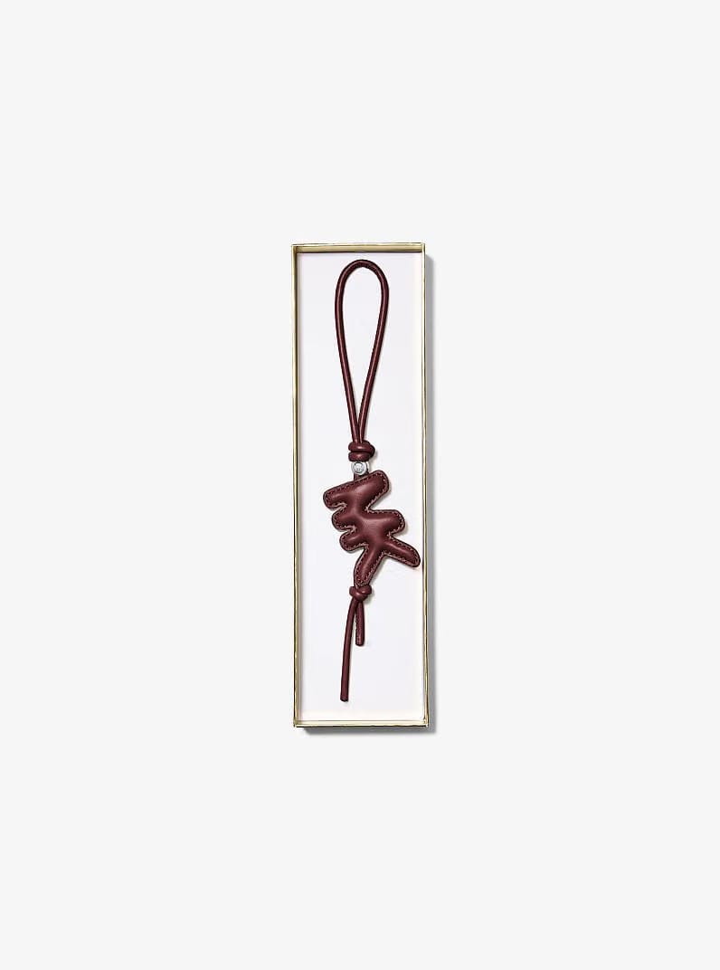 Puffy Logo Leather Bag Charm