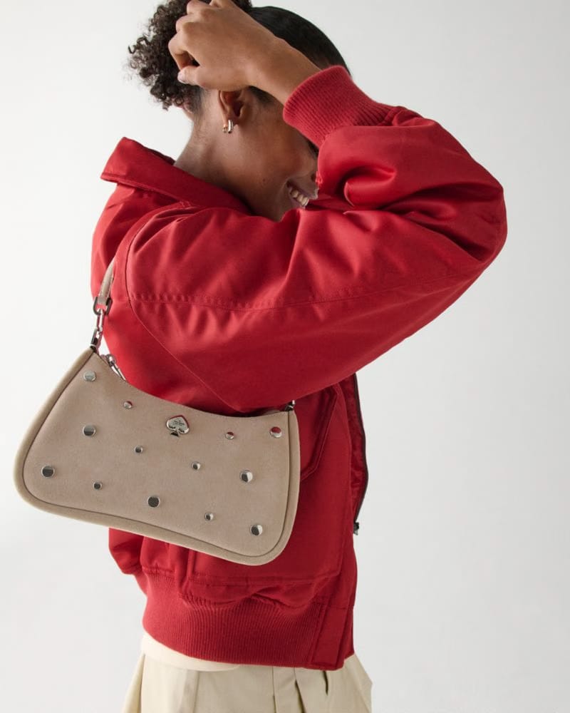 Kayla Suede Studs Small Convertible Shoulder Bag