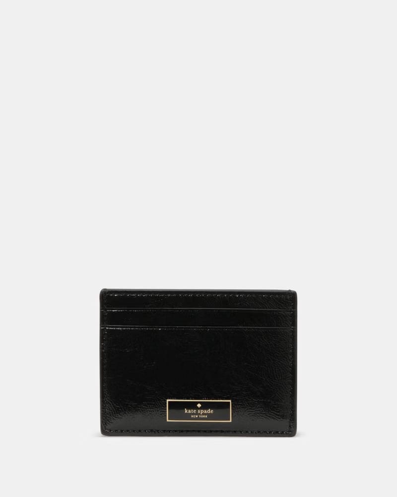 Bridget Crinkle Patent Small Slim Card Holder