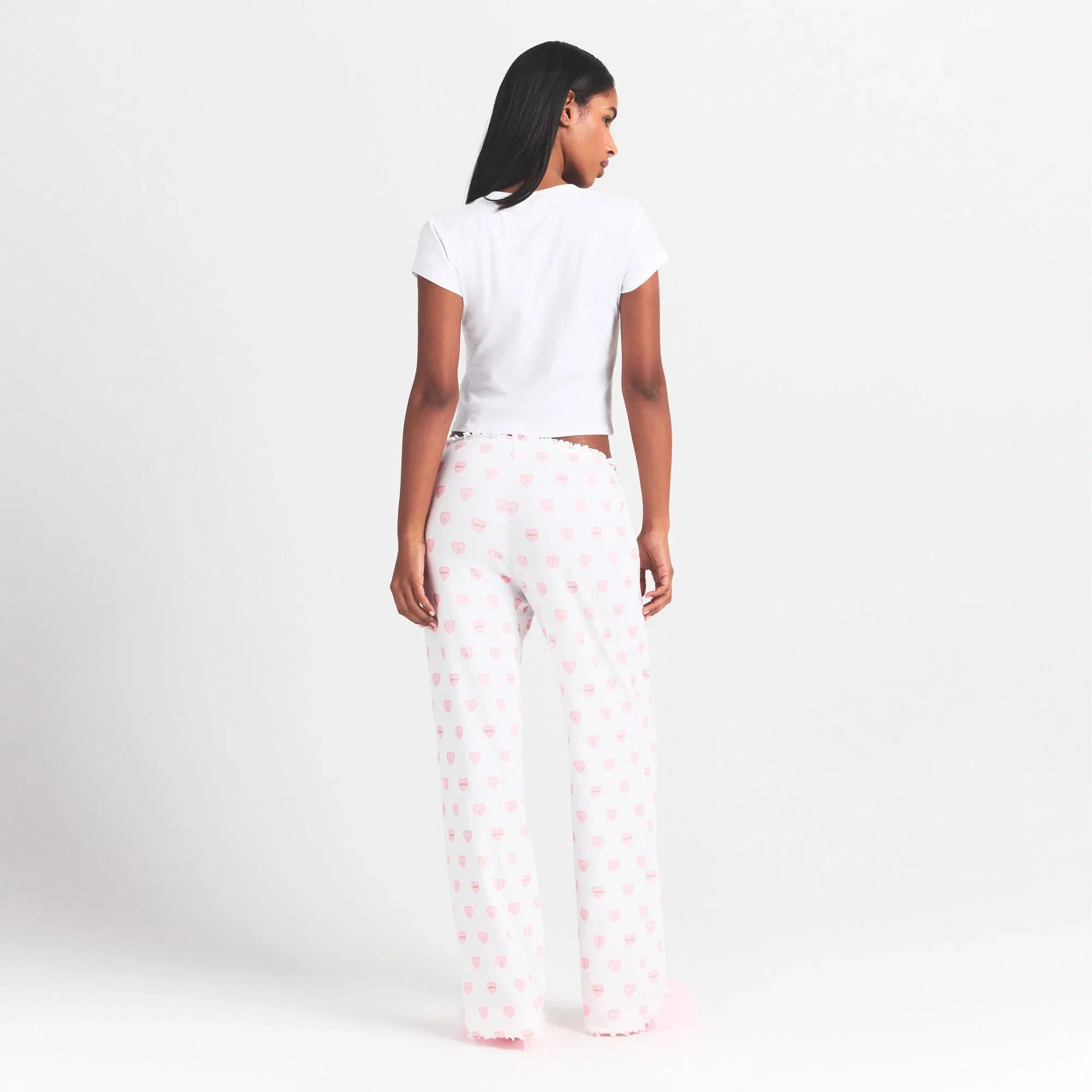 Logo Pointelle Straight Leg Pant